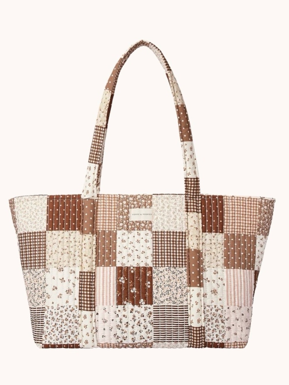 Poppy & Peonies Daydreamer Tote- Brown